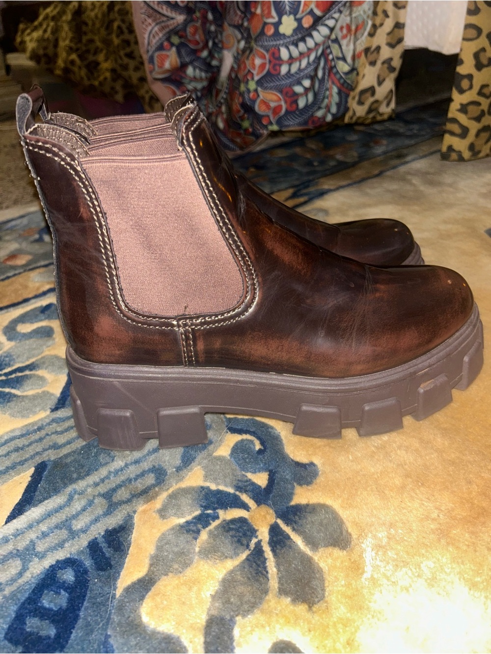 Circus by Sam Edelman Brown Chunky Chelsea Bootie